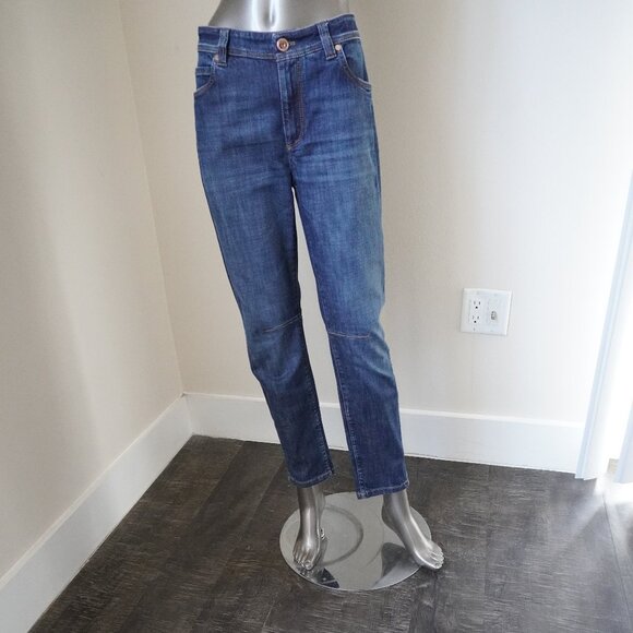 Brunello Cucinelli Jeans Monili Equestrian Straight Leg Blue Denim Size 4 - Picture 2 of 11
